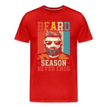 Beard Lover Bearded Man Beard - Men's Premium Organic T-Shirt - red - Front - Damien (186cm)