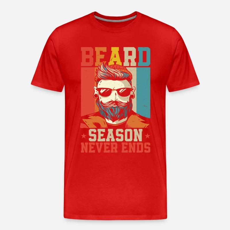 Beard Lover Bearded Man Beard - Männer Premium Bio T-Shirt - Rot