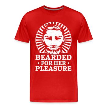 Beard Lover Bearded Man Bearded - Men's Premium Organic T-Shirt - red - Front - Damien (186cm)
