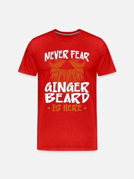Beard Lover Bearded Man Ginger - Men's Premium Organic T-Shirt - red