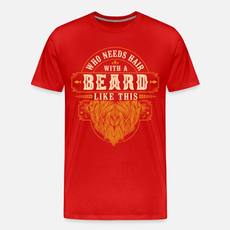 Beard Lover Bearded Man Ginger - Männer Premium Bio T-Shirt - Rot