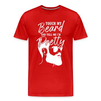 Beard Lover Bearded Man Touch My - Men's Premium Organic T-Shirt - red - Front - Damien (186cm)