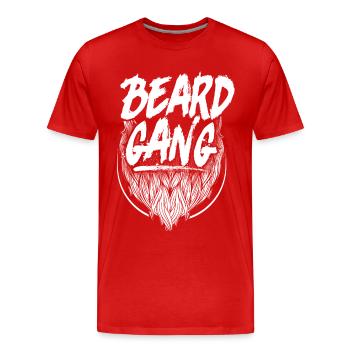 Beard Lover Bearded Man Beard Gang - Men's Premium Organic T-Shirt - red - Front - Damien (186cm)