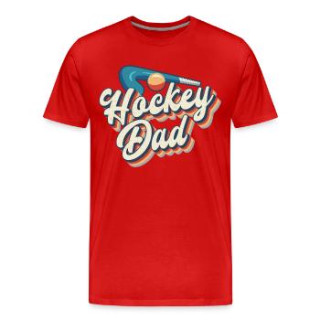Field Hockey Dad Retro Hockey Dad - Männer Premium Bio T-Shirt - Rot - Vorne - Damien (186cm)