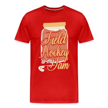 Le hockey sur gazon est - T-shirt bio Premium Homme - rouge - Devant - Damien (186cm)