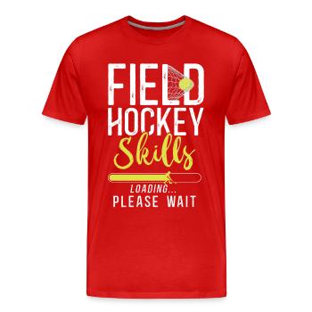 Compétences de hockey sur gazon - T-shirt bio Premium Homme - rouge - Devant - Damien (186cm)
