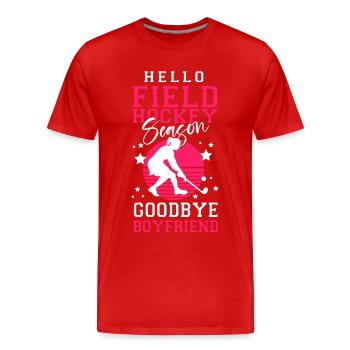 Hockey sur gazon Bonjour le hockey sur gazon - T-shirt bio Premium Homme - rouge - Devant - Damien (186cm)