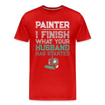 House Painter Decorator Painter I - Männer Premium Bio T-Shirt - Rot - Vorne - Damien (186cm)