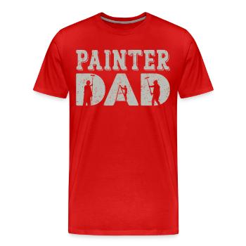 Peintre en bâtiment Peintre décorateur Peintre - T-shirt bio Premium Homme - rouge - Devant - Damien (186cm)