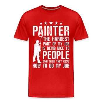 House Painter Decorator Painter - Männer Premium Bio T-Shirt - Rot - Vorne - Damien (186cm)