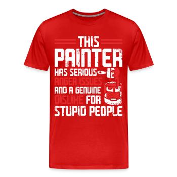 House Painter Decorator This - Männer Premium Bio T-Shirt - Rot - Vorne - Damien (186cm)