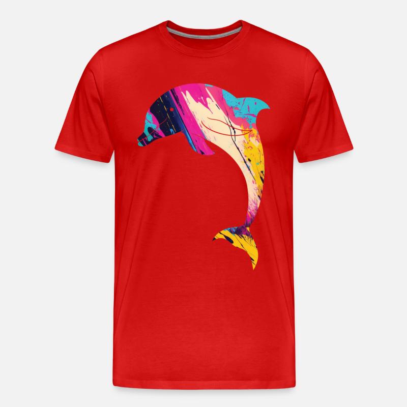 Dolphin - Männer Premium Bio T-Shirt - Rot