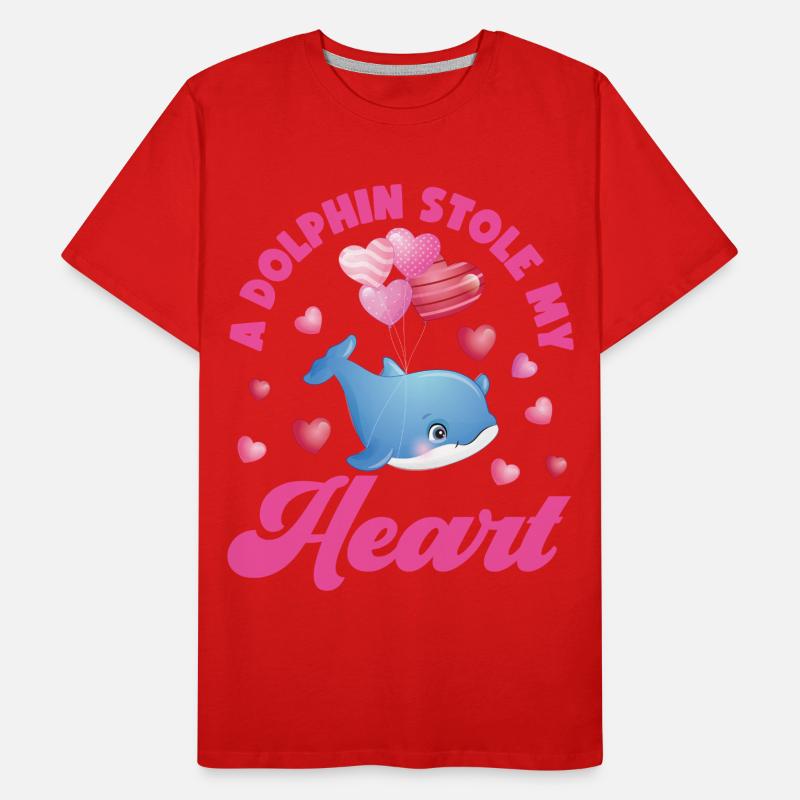 Dauphin Saint Valentin Un Dauphin T-shirt bio Premium Homme