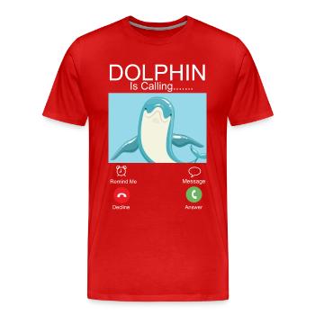 Dolphin Phone Display Dolphin Is - Männer Premium Bio T-Shirt - Rot - Vorne - Damien (186cm)