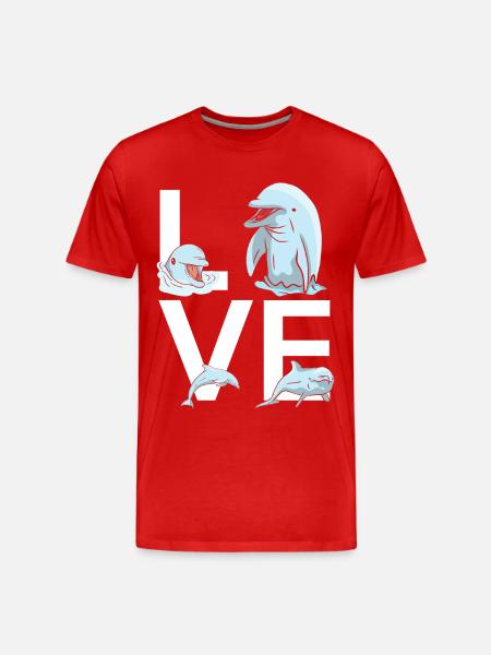 Dolphin Love - Men's Premium Organic T-Shirt - red