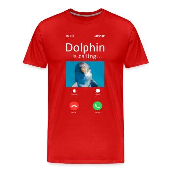 Dolphin Phone Display Dolphin Is - Männer Premium Bio T-Shirt - Rot - Vorne - Damien (186cm)
