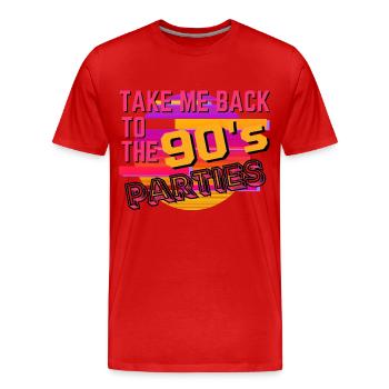 Take me back to the 90's Parties - Men's Premium Organic T-Shirt - red - Front - Damien (186cm)