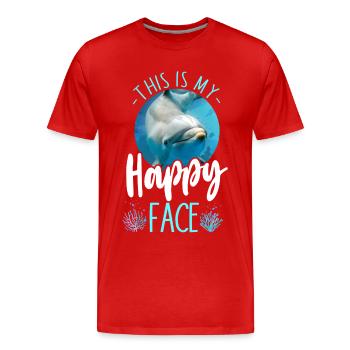 Dauphin C’est mon visage heureux - T-shirt bio Premium Homme - rouge - Devant - Damien (186cm)