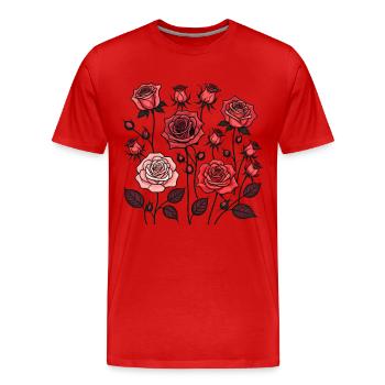 Roses rouges - T-shirt bio Premium Homme - rouge - Devant - Damien (186cm)
