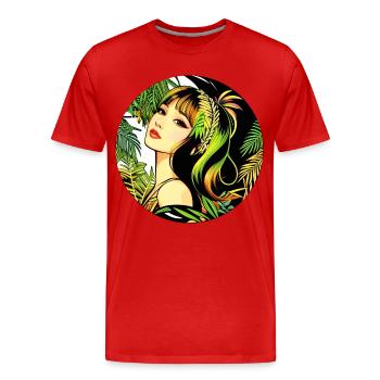 Femme Moderne Tropicale - T-shirt bio Premium Homme - rouge - Devant - Damien (186cm)
