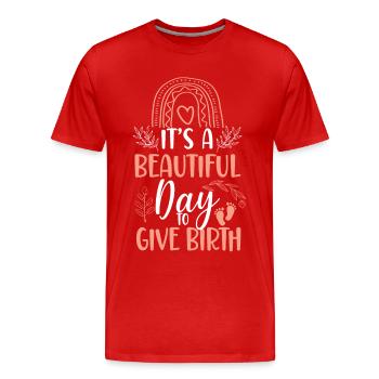 LD Labour And Delivery Nurse - Men's Premium Organic T-Shirt - red - Front - Damien (186cm)