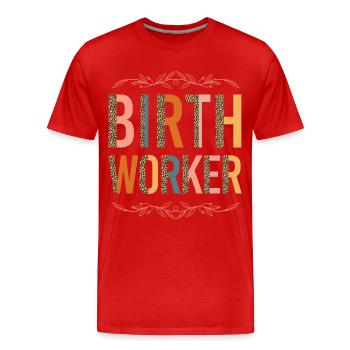LD Labour And Delivery Nurse - Men's Premium Organic T-Shirt - red - Front - Damien (186cm)