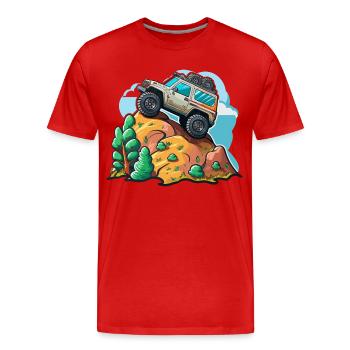 Le grimpeur tout-terrain - T-shirt bio Premium Homme - rouge - Devant - Damien (186cm)