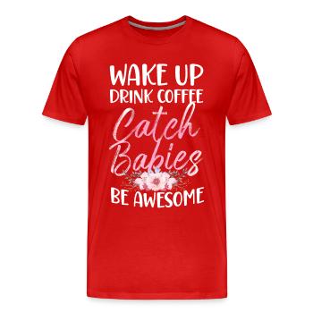 LD Labour And Delivery Nurse - Men's Premium Organic T-Shirt - red - Front - Damien (186cm)