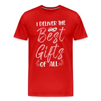 LD Labour And Delivery Nurse - Men's Premium Organic T-Shirt - red - Front - Damien (186cm)