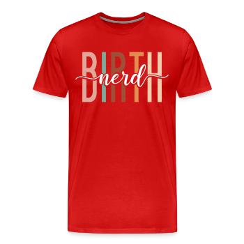LD Labour And Delivery Nurse - Men's Premium Organic T-Shirt - red - Front - Damien (186cm)