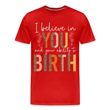 LD Labour And Delivery Nurse - Men's Premium Organic T-Shirt - red - Front - Damien (186cm)