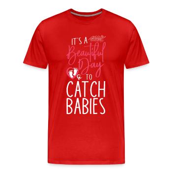 LD Labour And Delivery Nurse - Men's Premium Organic T-Shirt - red - Front - Damien (186cm)