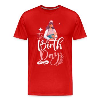 LD Labour And Delivery Nurse - Men's Premium Organic T-Shirt - red - Front - Damien (186cm)