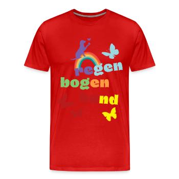 Regenbogenhund - Trauer ums Haustier - Freund - Männer Premium Bio T-Shirt - Rot - Vorne - Damien (186cm)