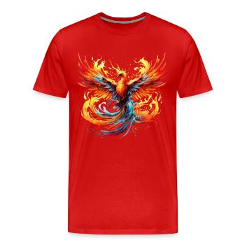 Phénix, Phénix, Feu, Flammes, Oiseau, Mythologie - T-shirt bio Premium Homme - rouge - Devant - Damien (186cm)