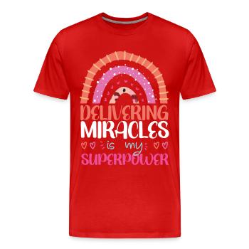 LD Labour And Delivery Nurse - Men's Premium Organic T-Shirt - red - Front - Damien (186cm)