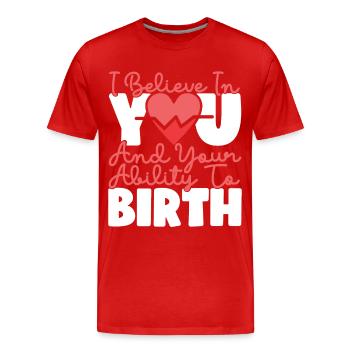LD Labour And Delivery Nurse - Men's Premium Organic T-Shirt - red - Front - Damien (186cm)