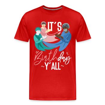 LD Labour And Delivery Nurse - Men's Premium Organic T-Shirt - red - Front - Damien (186cm)