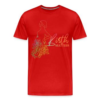 LD Labour And Delivery Nurse - Men's Premium Organic T-Shirt - red - Front - Damien (186cm)