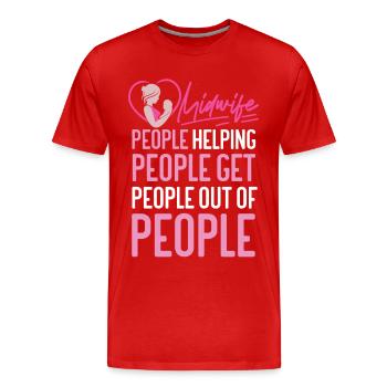 Infirmière sage-femme accoucheuse Sage-femme - T-shirt bio Premium Homme - rouge - Devant - Damien (186cm)