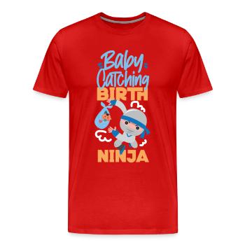 LD Labour And Delivery Nurse - Men's Premium Organic T-Shirt - red - Front - Damien (186cm)