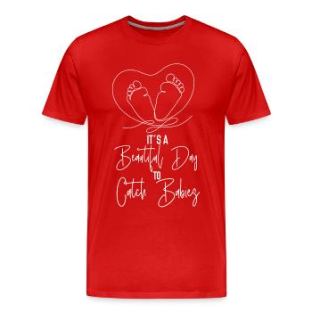 LD Labour And Delivery Nurse - Men's Premium Organic T-Shirt - red - Front - Damien (186cm)