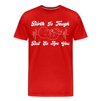 LD Labour And Delivery Nurse - Men's Premium Organic T-Shirt - red - Front - Damien (186cm)