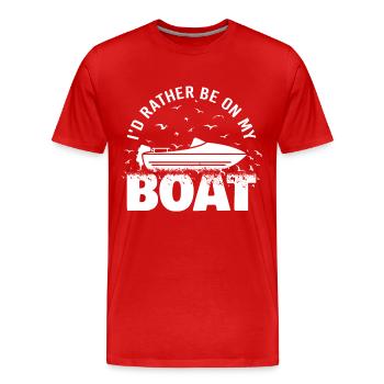 I'd rather be on my Boat Sailor Skipper & Captain - Men's Premium Organic T-Shirt - red - Front - Damien (186cm)