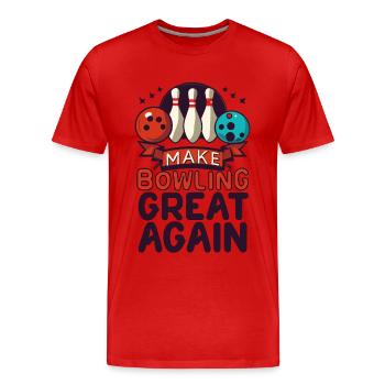 Make Bowling Great Again - Bowling Ball Pin - T-shirt bio Premium Homme - rouge - Devant - Damien (186cm)