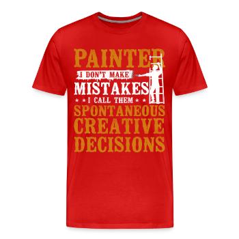 House Painter Decorator Painter I - Männer Premium Bio T-Shirt - Rot - Vorne - Damien (186cm)