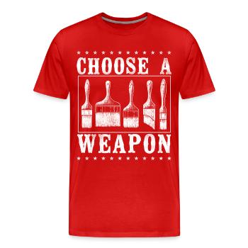 House Painter Decorator Paint - Männer Premium Bio T-Shirt - Rot - Vorne - Damien (186cm)