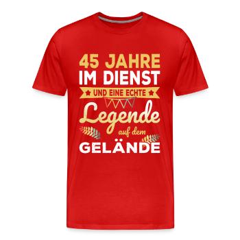 45th Anniversary Company Anniversary Gift - Men's Premium Organic T-Shirt - red - Front - Damien (186cm)