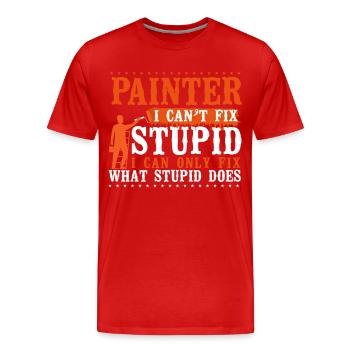 House Painter Decorator Painter I - Männer Premium Bio T-Shirt - Rot - Vorne - Damien (186cm)