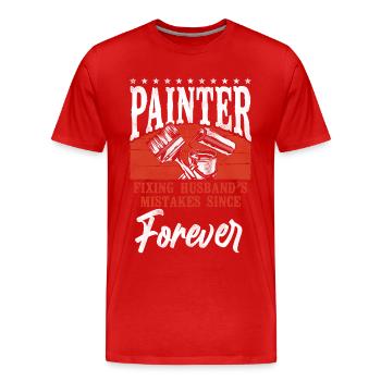 House Painter Decorator Painter - Männer Premium Bio T-Shirt - Rot - Vorne - Damien (186cm)